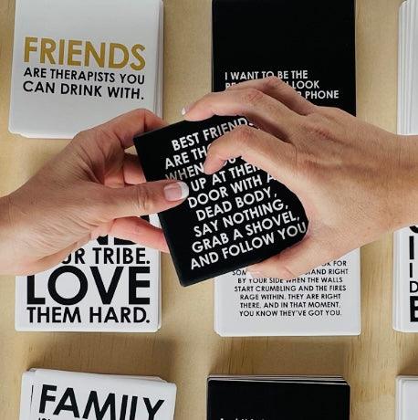 Message-led ceramic coasters with bold quote — minimal homeware gifts by Let’s Be Frank.