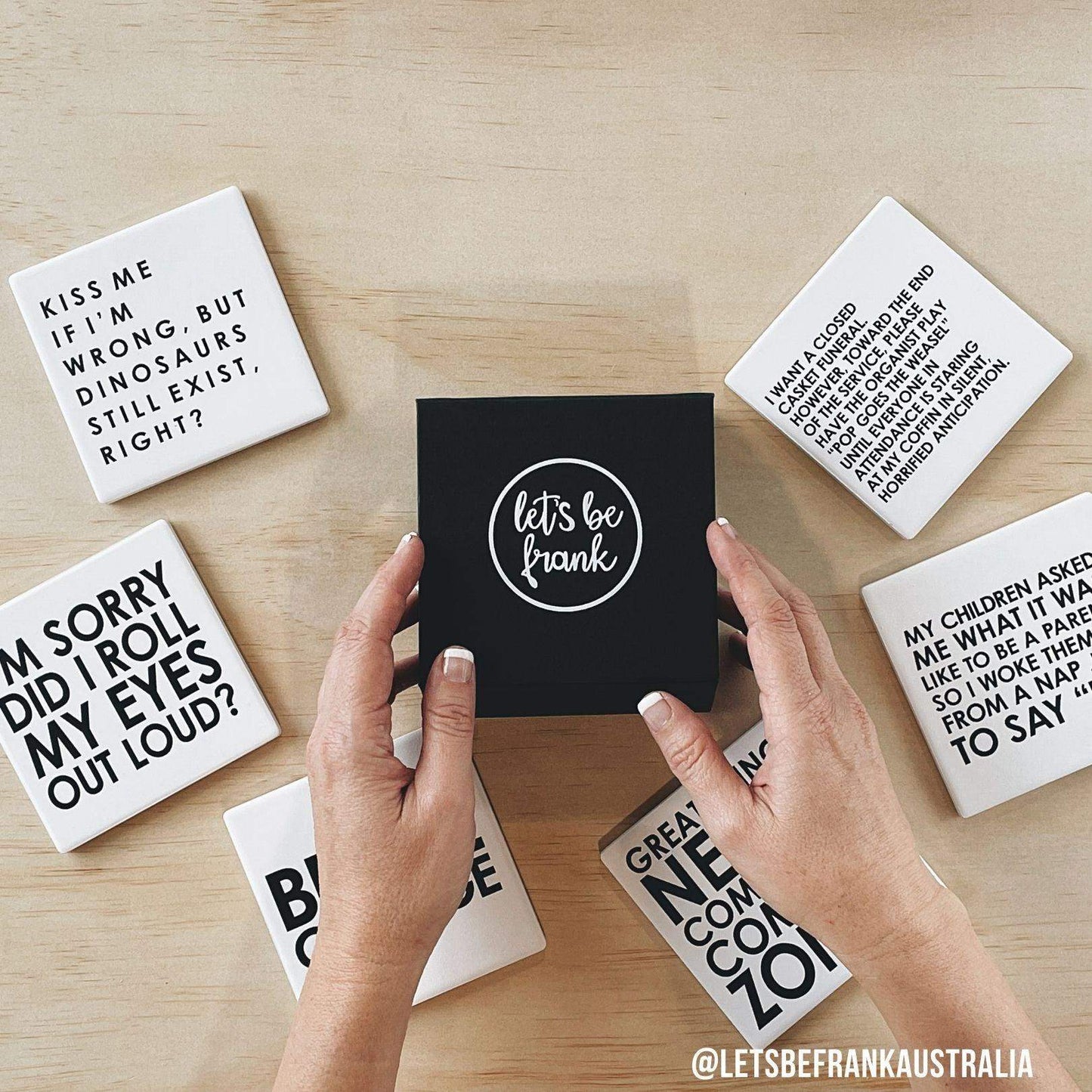 Let's Be Frank Australia - Peace Love Light | Statement Coaster - Coaster - attitude-honesty, coaster, vibe:spicy