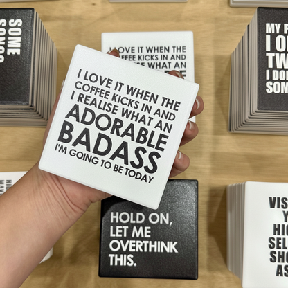 Coffee, Adorable Badass | Statement Coaster