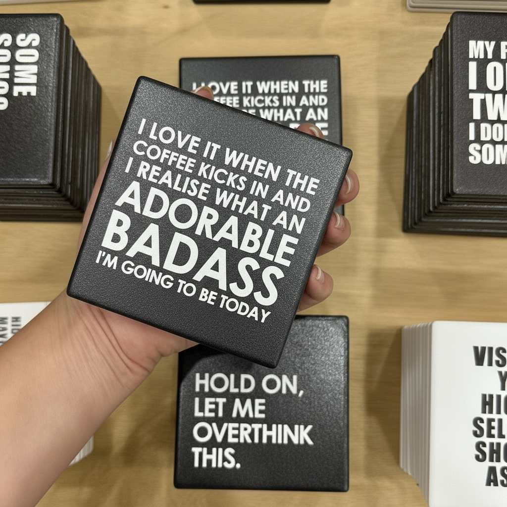 Coffee, Adorable Badass | Statement Coaster