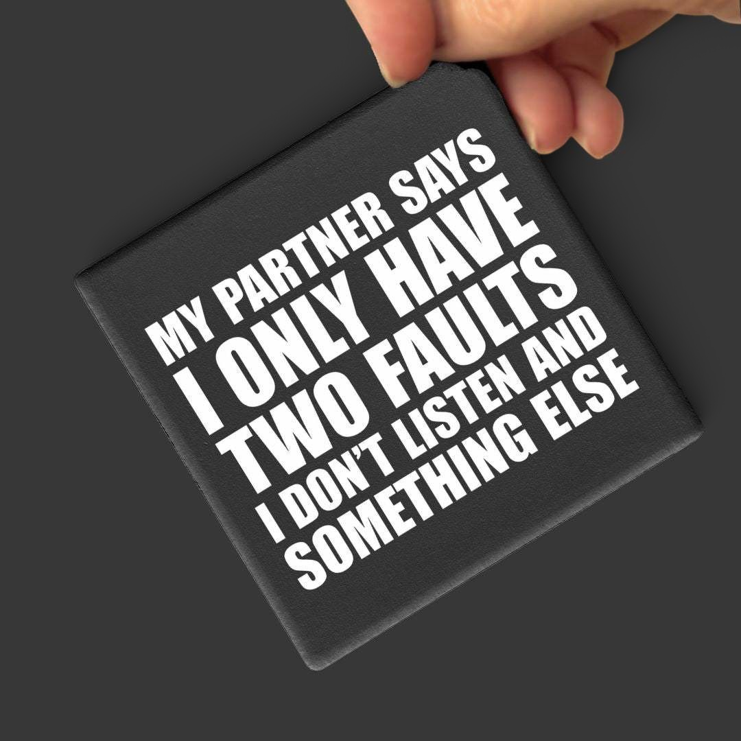 Let's Be Frank Australia - Two Faults | Statement Coaster - Coaster - chaos-survival, coaster, context:relationships, heart-home, recipient:him, vibe:funny, vibe:relatable