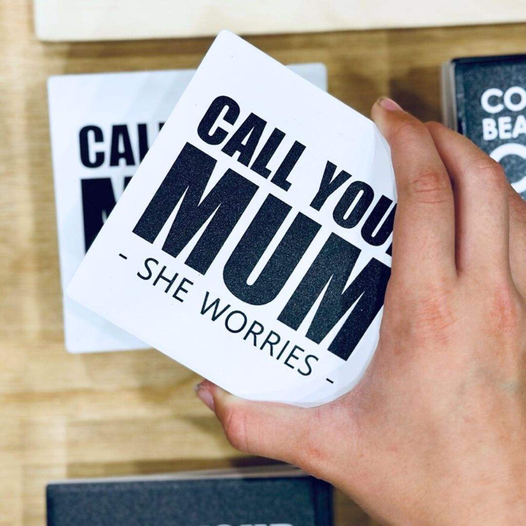 Let's Be Frank Australia - Call Your Mum | Statement Coaster - Coaster - coaster, context:parenting, family, heart-home, vibe:heartfelt