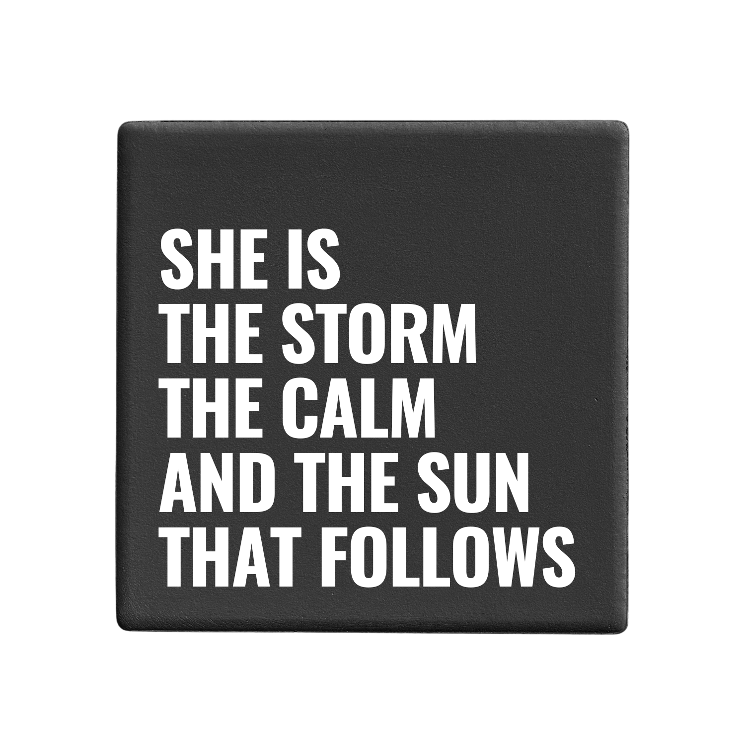 Message-led ceramic coasters with bold quote — minimal homeware gifts by Let’s Be Frank.