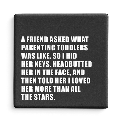 Let's Be Frank Australia - Headbutt | Statement Coaster - Coaster - chaos-survival, coaster, context:parenting, heart-home, vibe:funny, vibe:relatable