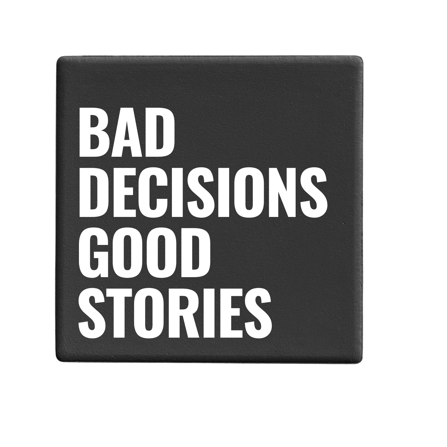 Message-led ceramic coasters with bold quote — minimal homeware gifts by Let’s Be Frank.