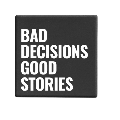 Message-led ceramic coasters with bold quote — minimal homeware gifts by Let’s Be Frank.