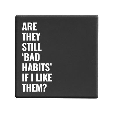 Message-led ceramic coasters with bold quote — minimal homeware gifts by Let’s Be Frank.