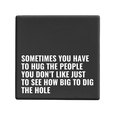 Message-led ceramic coasters with bold quote — minimal homeware gifts by Let’s Be Frank.