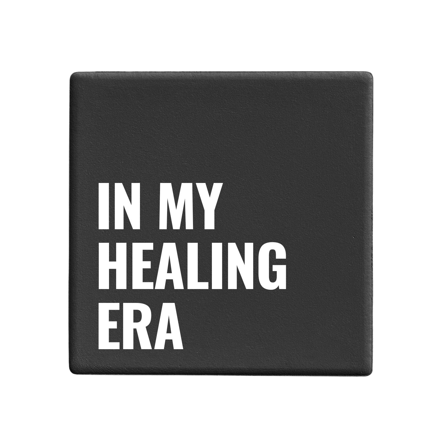 Message-led ceramic coasters with bold quote — minimal homeware gifts by Let’s Be Frank.