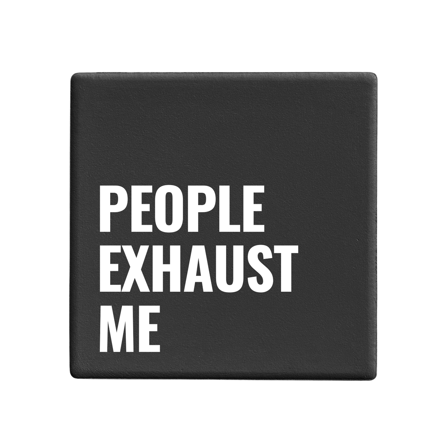 Message-led ceramic coasters with bold quote — minimal homeware gifts by Let’s Be Frank.