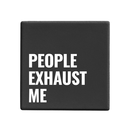 Message-led ceramic coasters with bold quote — minimal homeware gifts by Let’s Be Frank.