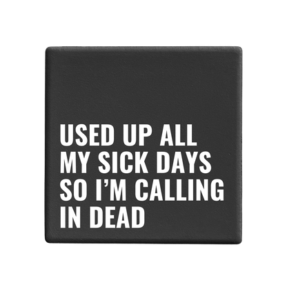 Message-led ceramic coasters with bold quote — minimal homeware gifts by Let’s Be Frank.