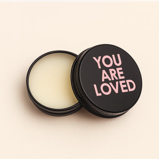Lip balm with “You Are Loved” lid — Let’s Be Frank