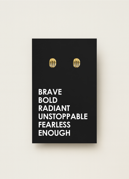 925 stud earrings with message card — minimal gift earrings by Let’s Be Frank.