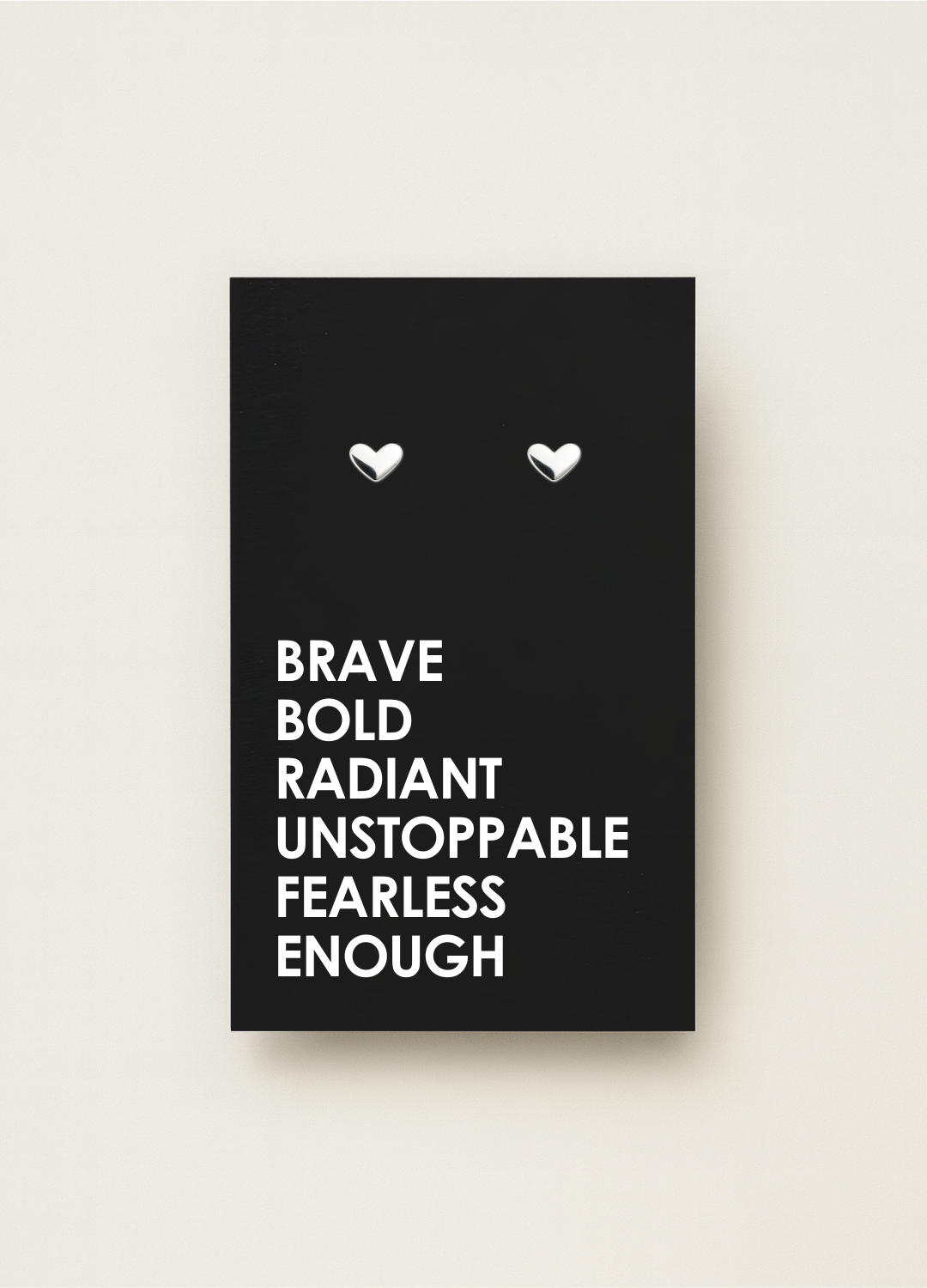 925 stud earrings with message card — minimal gift earrings by Let’s Be Frank.