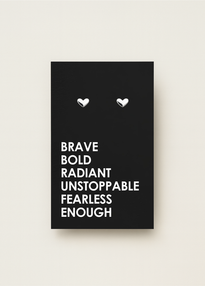 925 stud earrings with message card — minimal gift earrings by Let’s Be Frank.