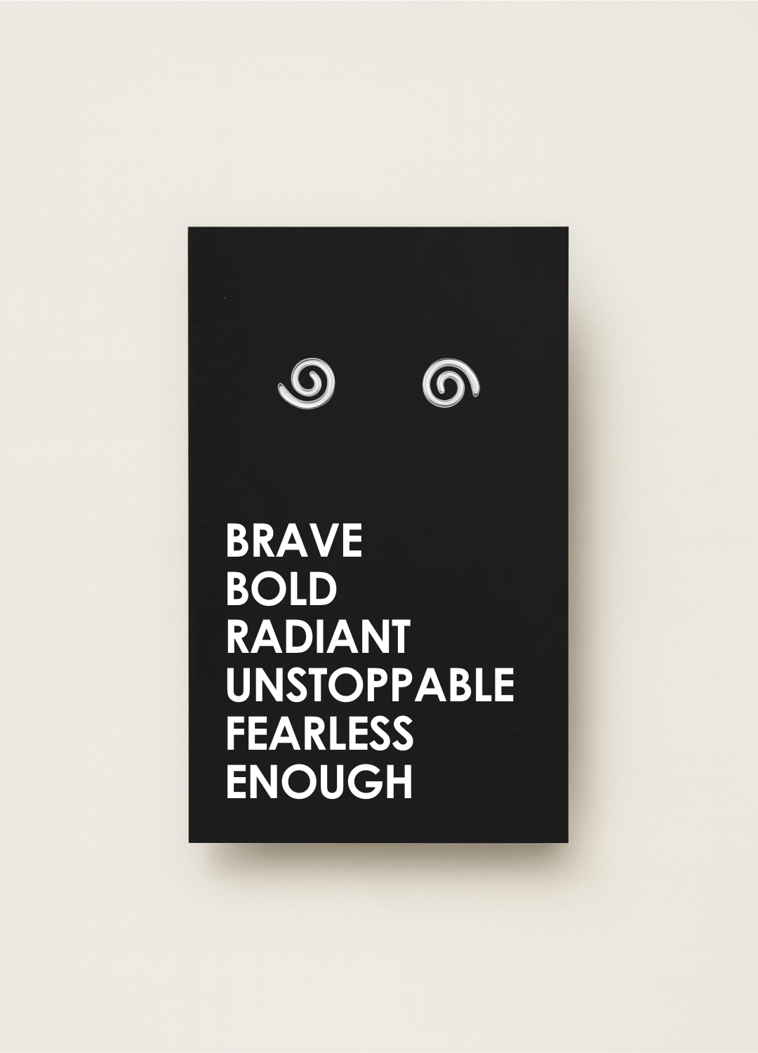 925 stud earrings with message card — minimal gift earrings by Let’s Be Frank.