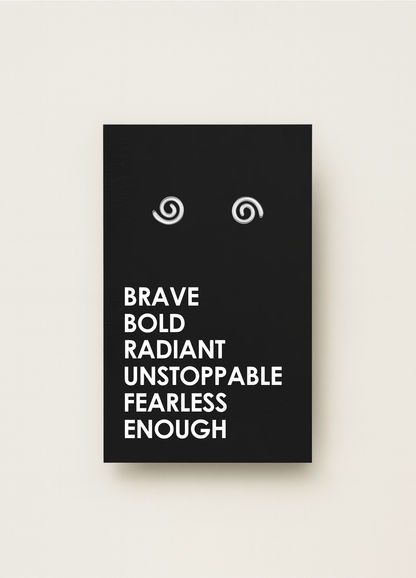 925 stud earrings with message card — minimal gift earrings by Let’s Be Frank.