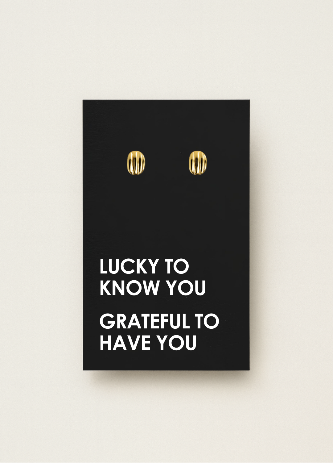 925 stud earrings with message card — minimal gift earrings by Let’s Be Frank.