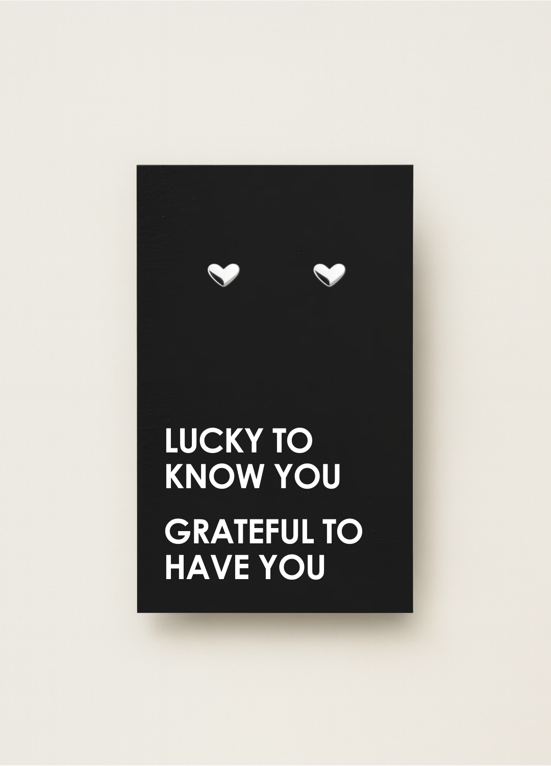 925 stud earrings with message card — minimal gift earrings by Let’s Be Frank.