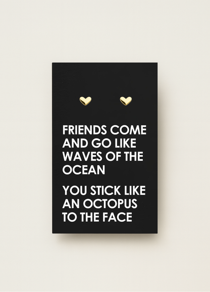 925 stud earrings with message card — minimal gift earrings by Let’s Be Frank.