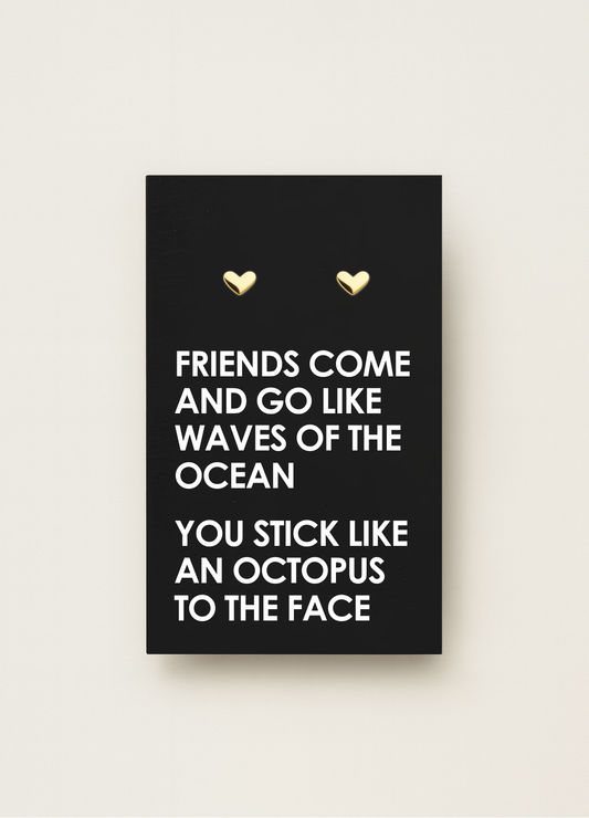 925 stud earrings with message card — minimal gift earrings by Let’s Be Frank.