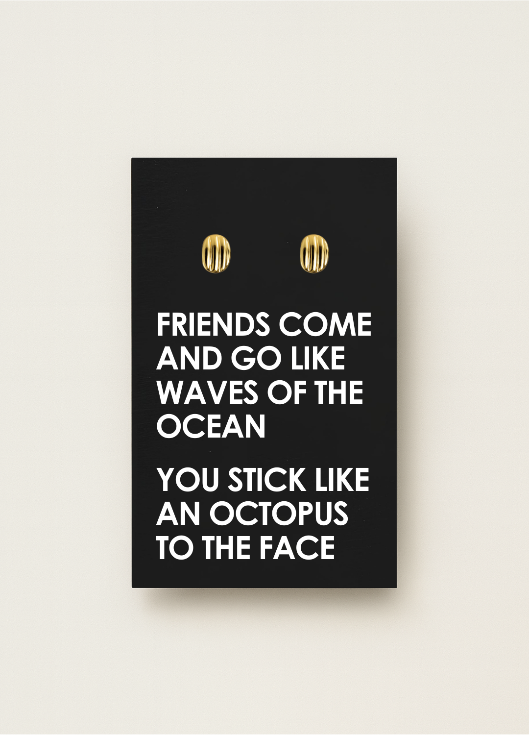 925 stud earrings with message card — minimal gift earrings by Let’s Be Frank.