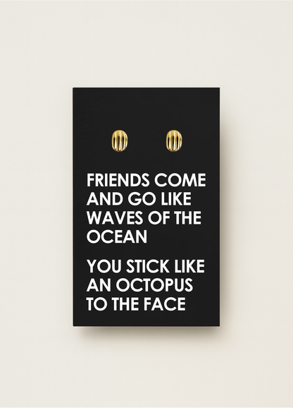 925 stud earrings with message card — minimal gift earrings by Let’s Be Frank.