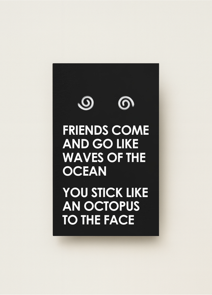 925 stud earrings with message card — minimal gift earrings by Let’s Be Frank.