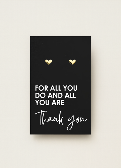 925 stud earrings with message card — minimal gift earrings by Let’s Be Frank.