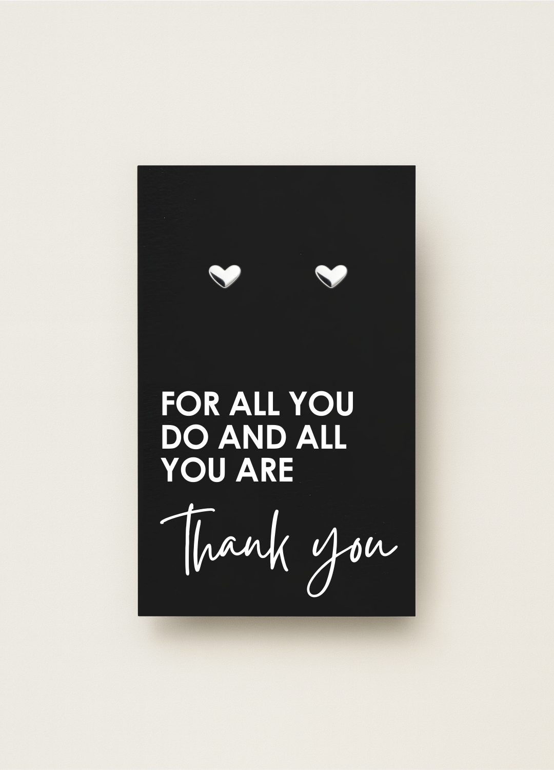 925 stud earrings with message card — minimal gift earrings by Let’s Be Frank.