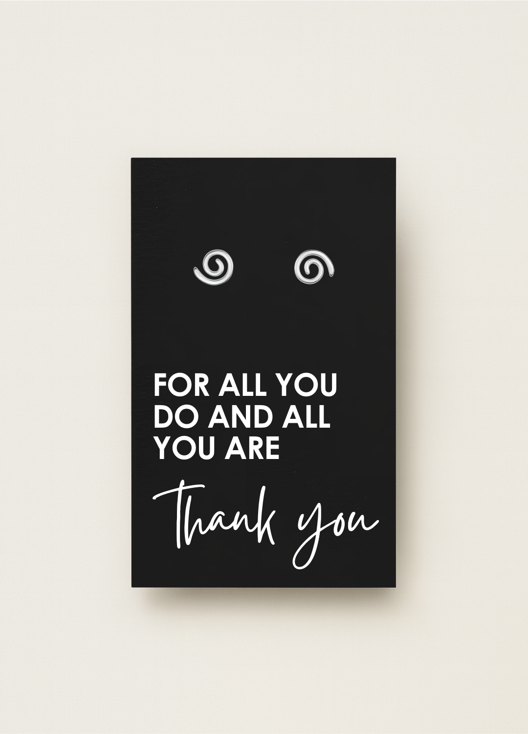 925 stud earrings with message card — minimal gift earrings by Let’s Be Frank.