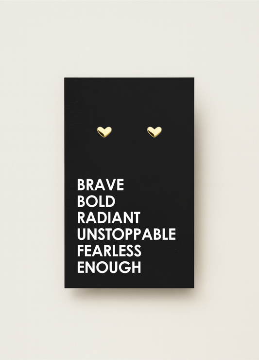 925 stud earrings with message card — minimal gift earrings by Let’s Be Frank.