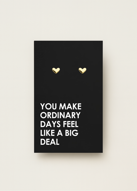 925 stud earrings with message card — minimal gift earrings by Let’s Be Frank.