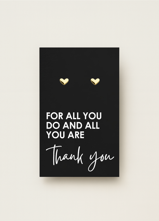 925 stud earrings with message card — minimal gift earrings by Let’s Be Frank.