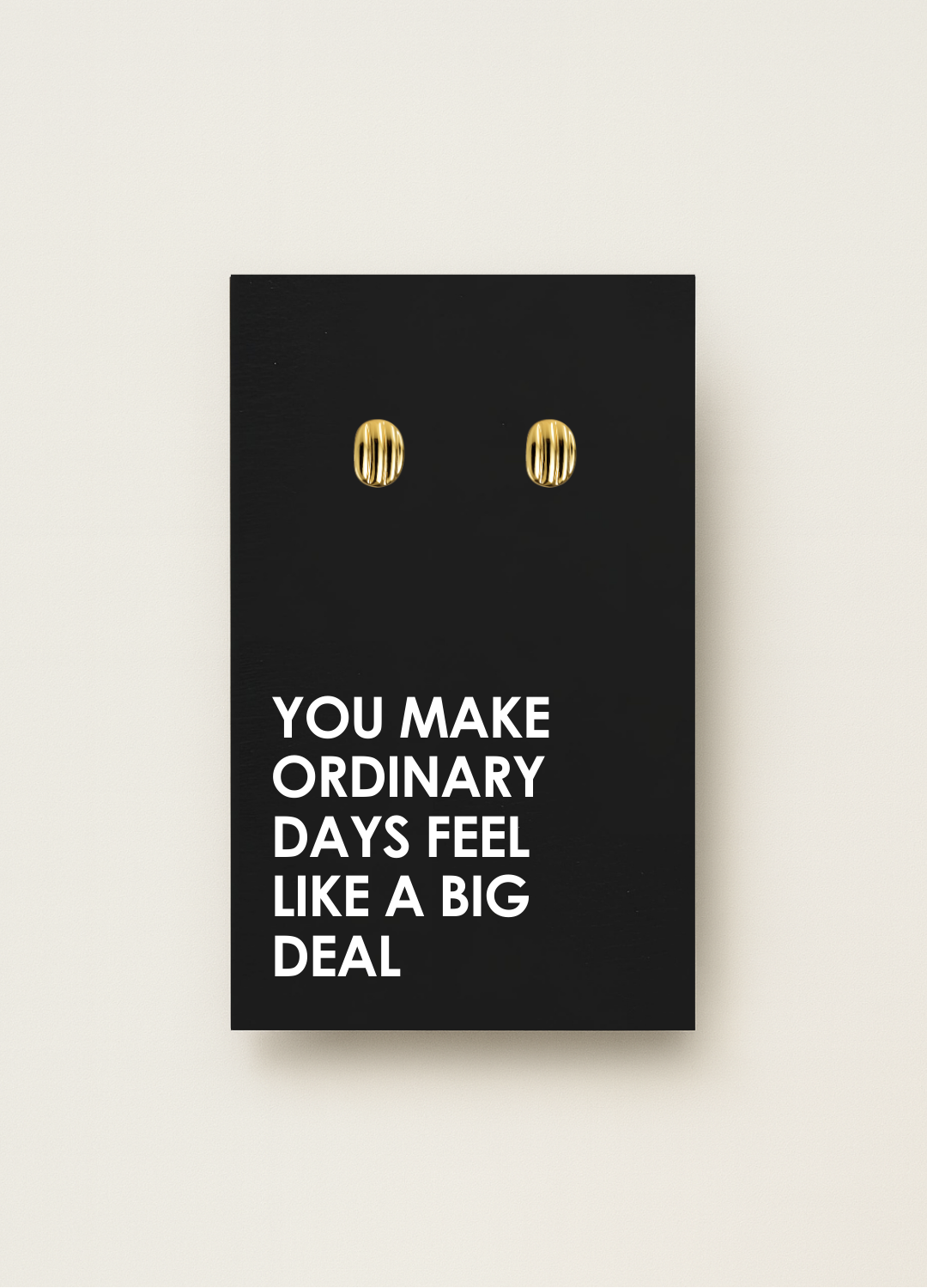 925 stud earrings with message card — minimal gift earrings by Let’s Be Frank.