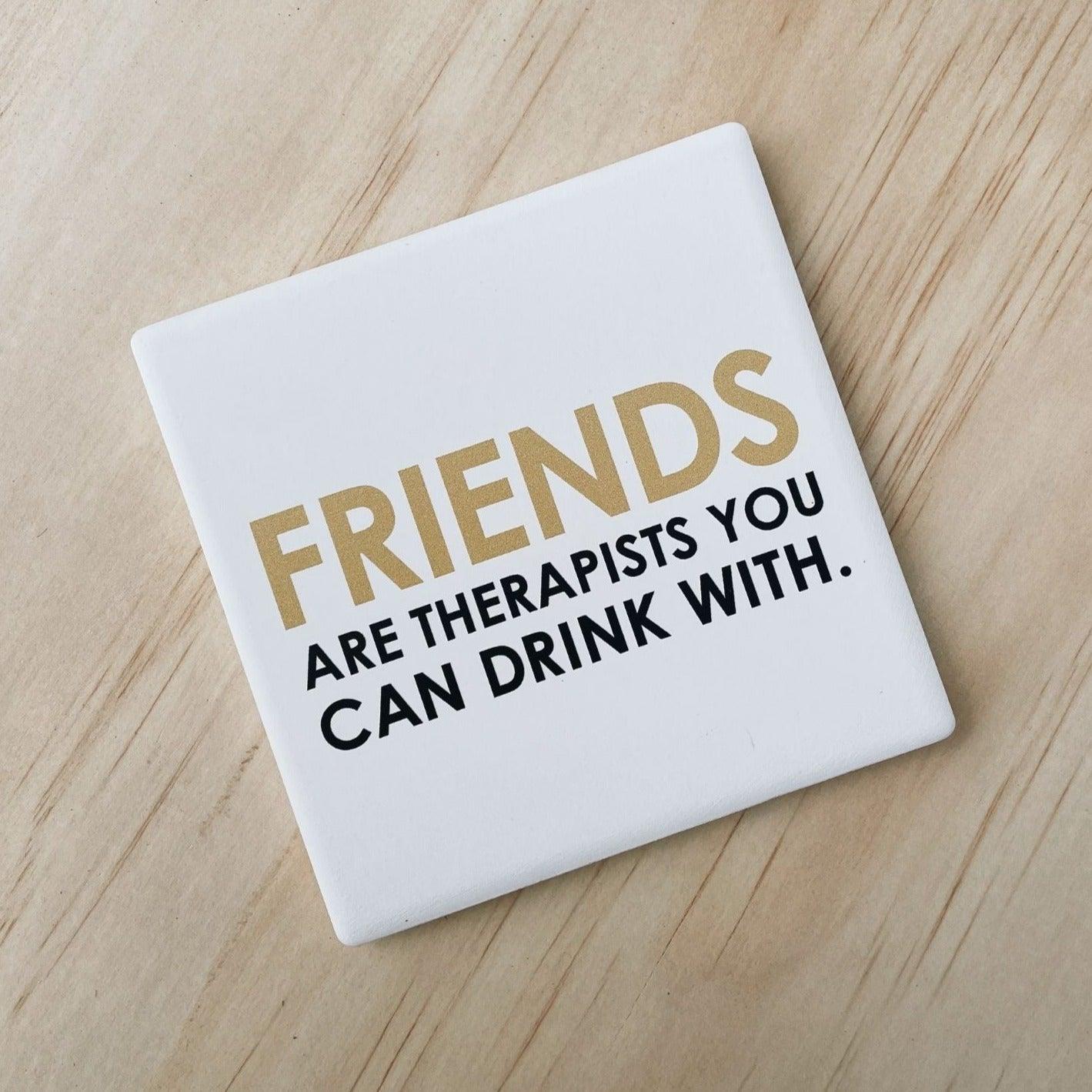 Message-led ceramic coasters with bold quote — minimal homeware gifts by Let’s Be Frank.