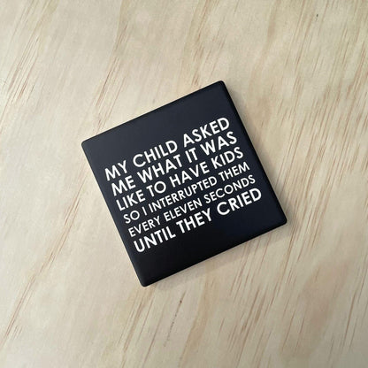 Message-led ceramic coasters with bold quote — minimal homeware gifts by Let’s Be Frank.